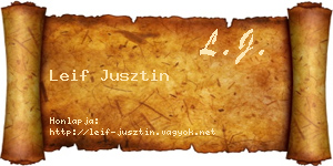 Leif Jusztin névjegykártya